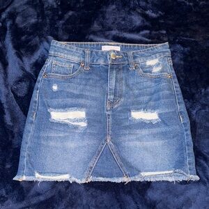 Tinseltown Blue A-Line Mini Skirt Casual